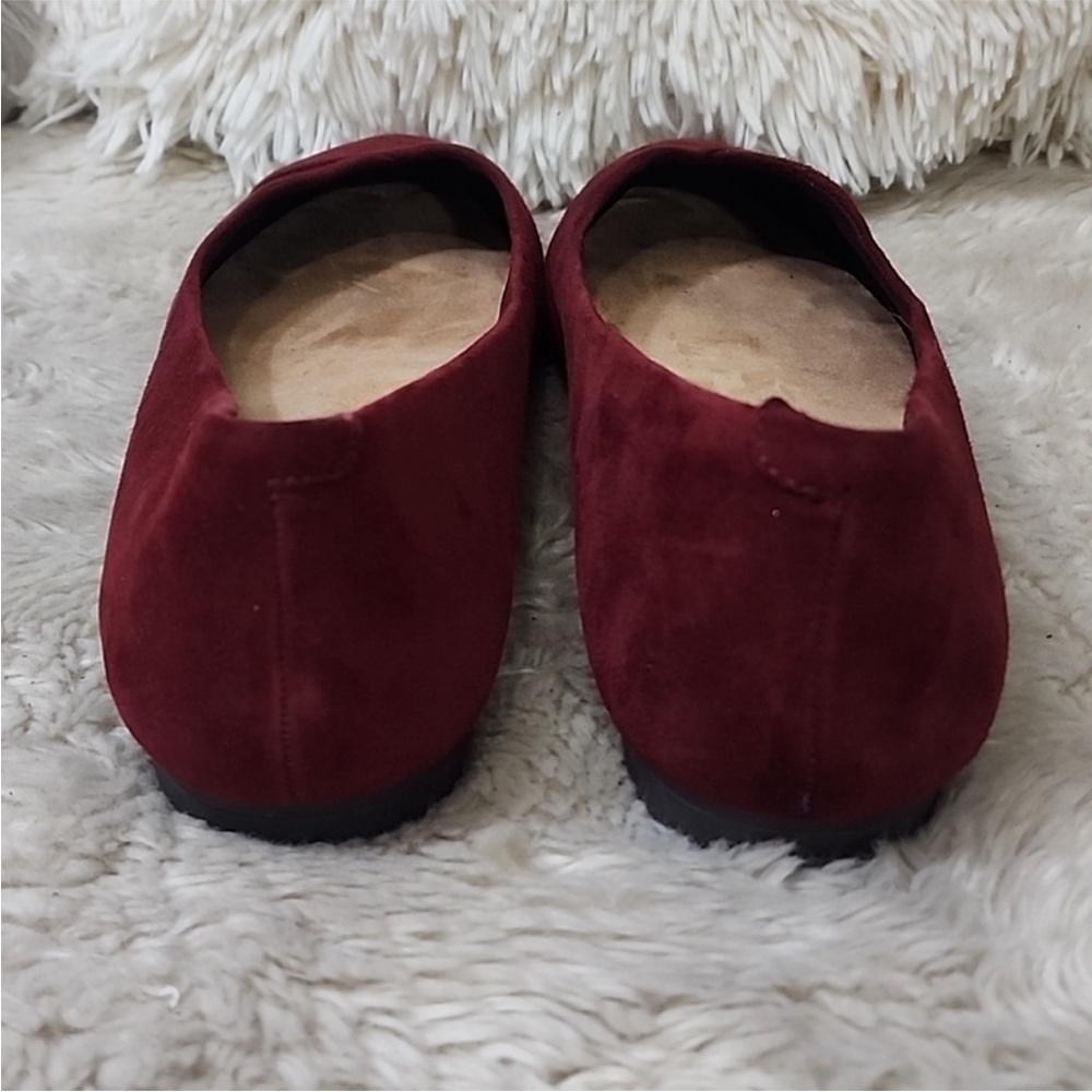 🍒 Vionic Comfort Orthopedic Burgundy Dark Red Flats Size 10 - Picture 4 of 9